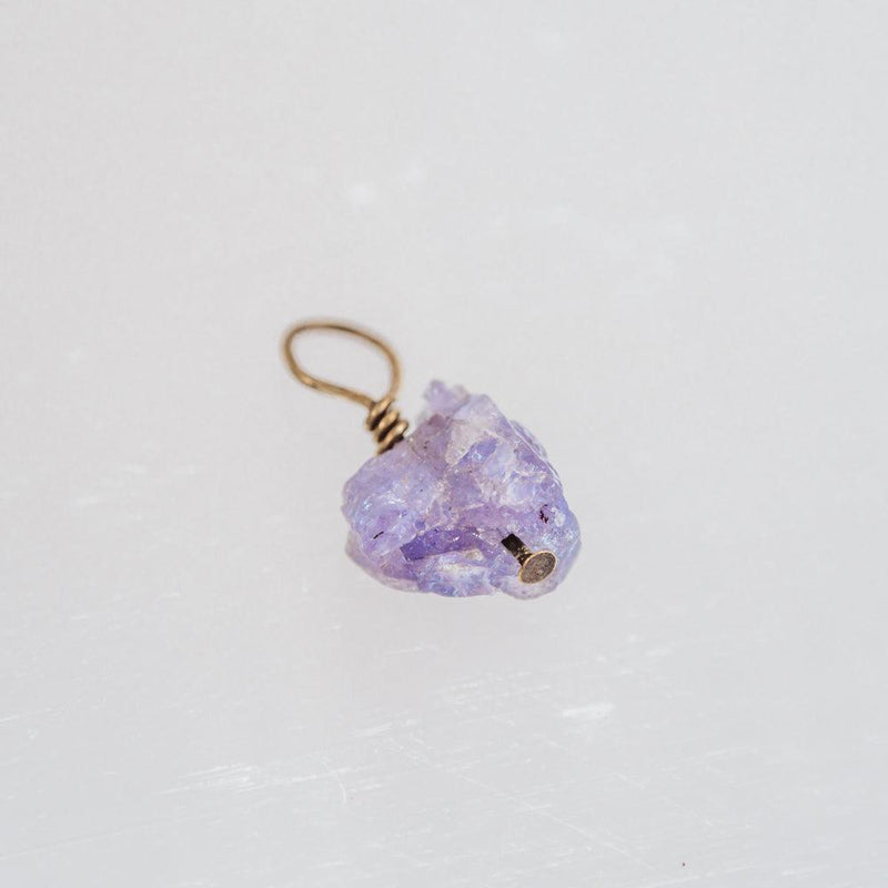 Imperfect Raw Crystal Nugget Pendant - Imperfect Raw Crystal Nugget Pendant - Sterling Silver / Amethyst - Luna Tide Handmade Crystal Jewellery