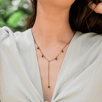 Bronze Iolite Gemstone Bead Drop Lariat Y Necklace