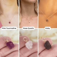 Love & Heart Energy Raw Crystal Pendant Bundle