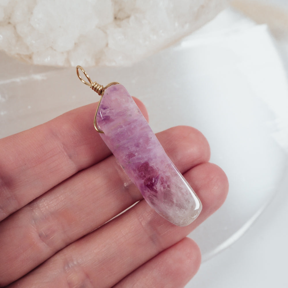 Polished Natural Amethyst Point Pendant