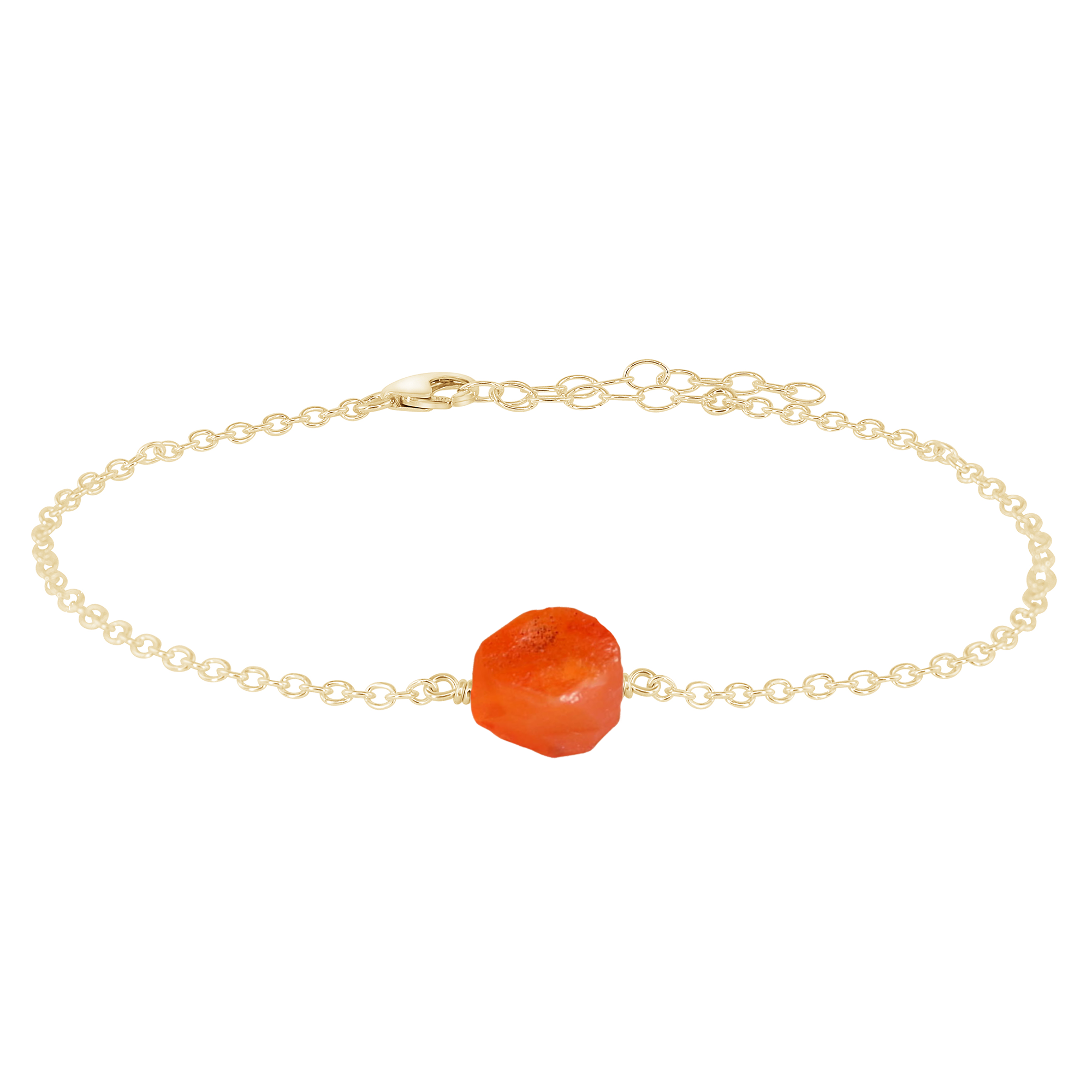 Raw Carnelian Crystal Nugget Anklet