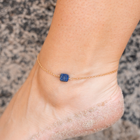 Raw Lapis Lazuli Crystal Nugget Anklet