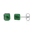 Emerald Raw Crystal Stud Earrings