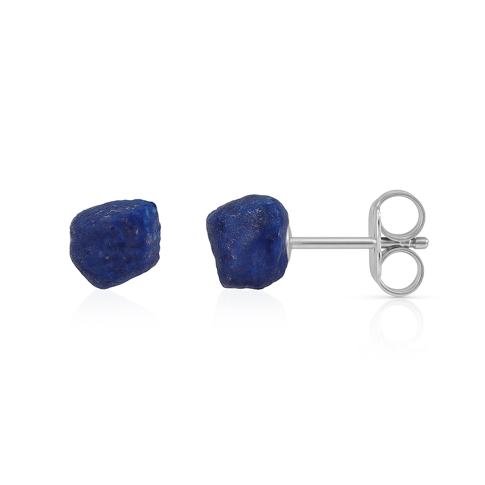 Lapis Lazuli Raw Crystal Stud Earrings