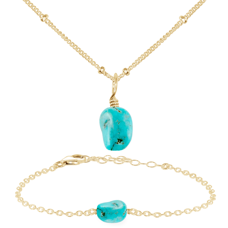 Raw Turquoise Crystal Jewellery Set