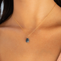 Raw Sapphire Natural Crystal Pendant Necklace
