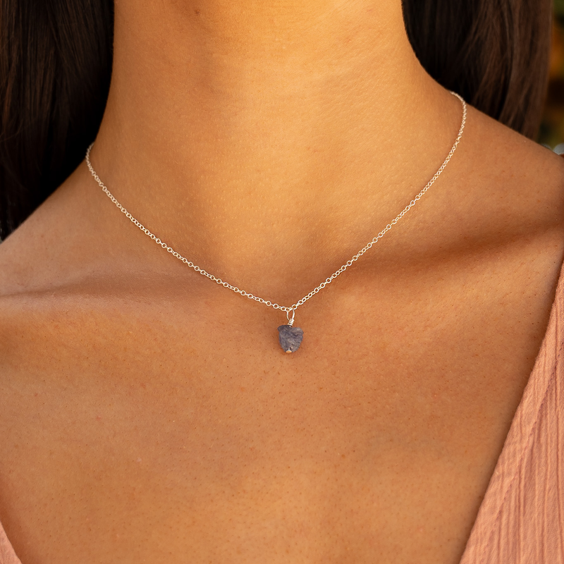 Raw Tanzanite Natural Crystal Pendant Necklace
