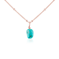 Raw Turquoise Natural Crystal Pendant Necklace