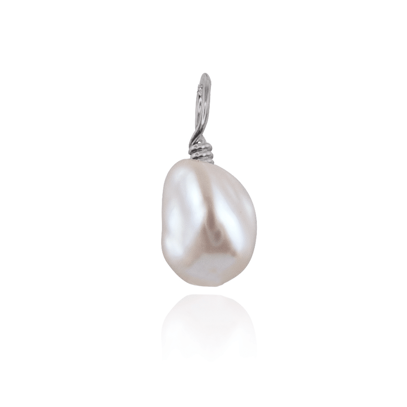 Tiny Raw Freshwater Pearl Crystal Pendant