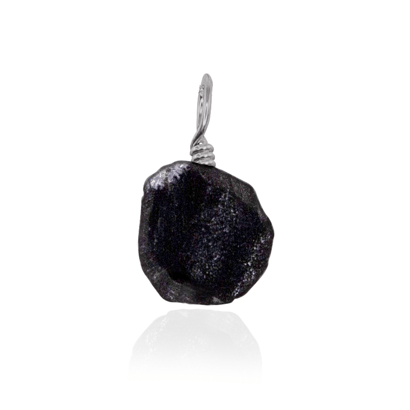 Tiny Raw Obsidian Crystal Pendant