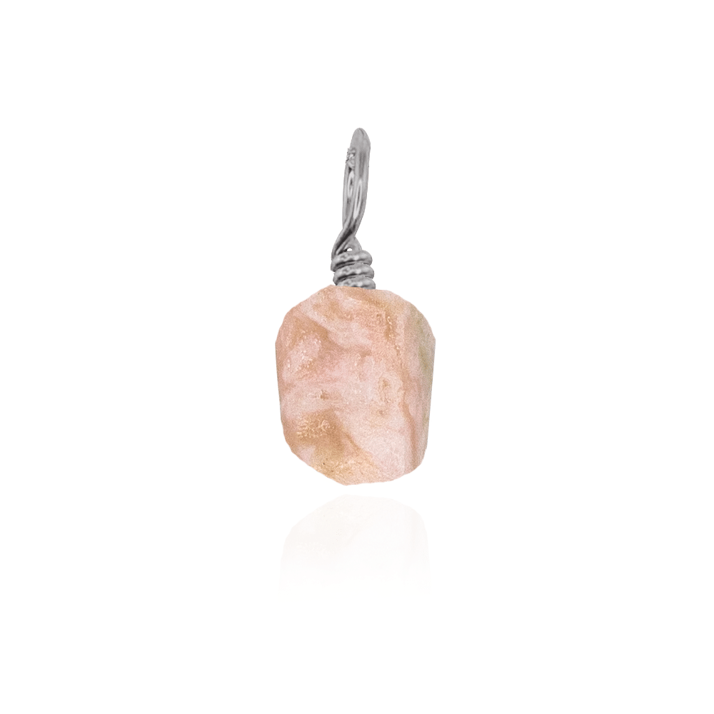 Tiny Raw Pink Peruvian Opal Crystal Pendant