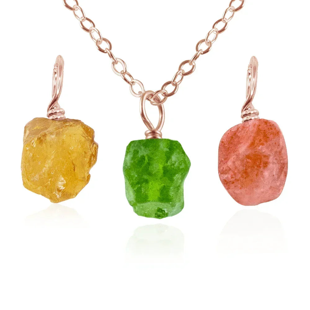 Joy & Positivity Raw Crystal Pendant Bundle