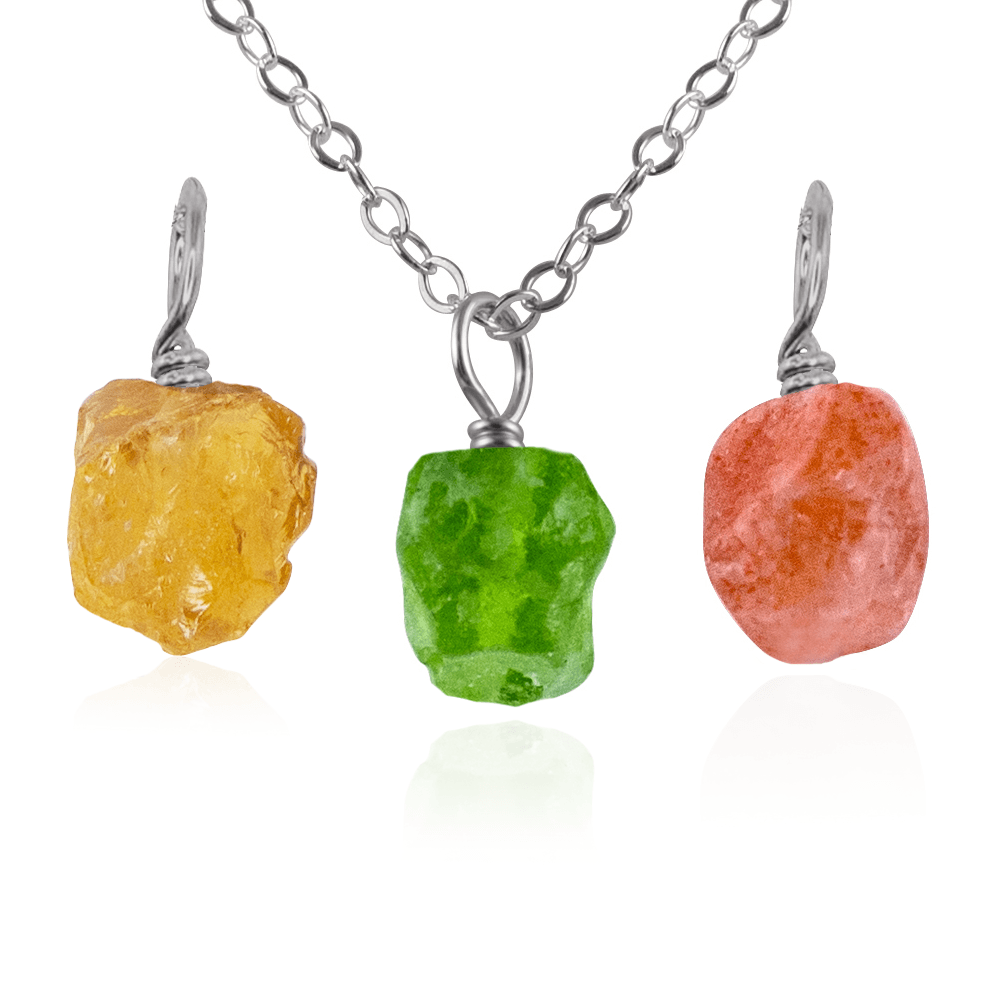 Joy & Positivity Raw Crystal Pendant Bundle