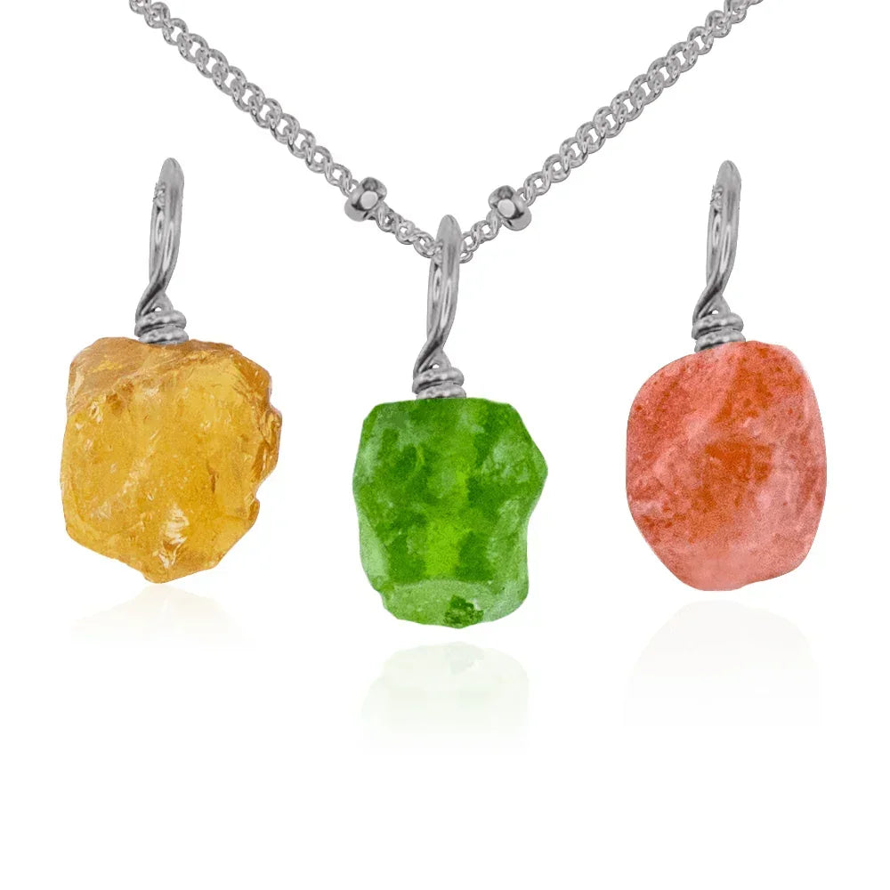 Joy & Positivity Raw Crystal Pendant Bundle