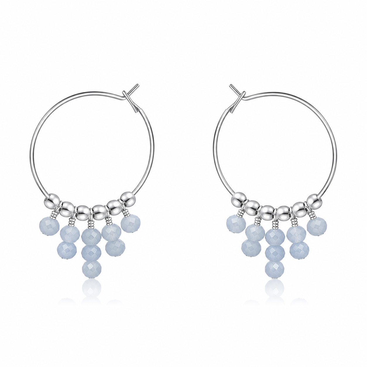 Angelite Statement Hoop Earrings