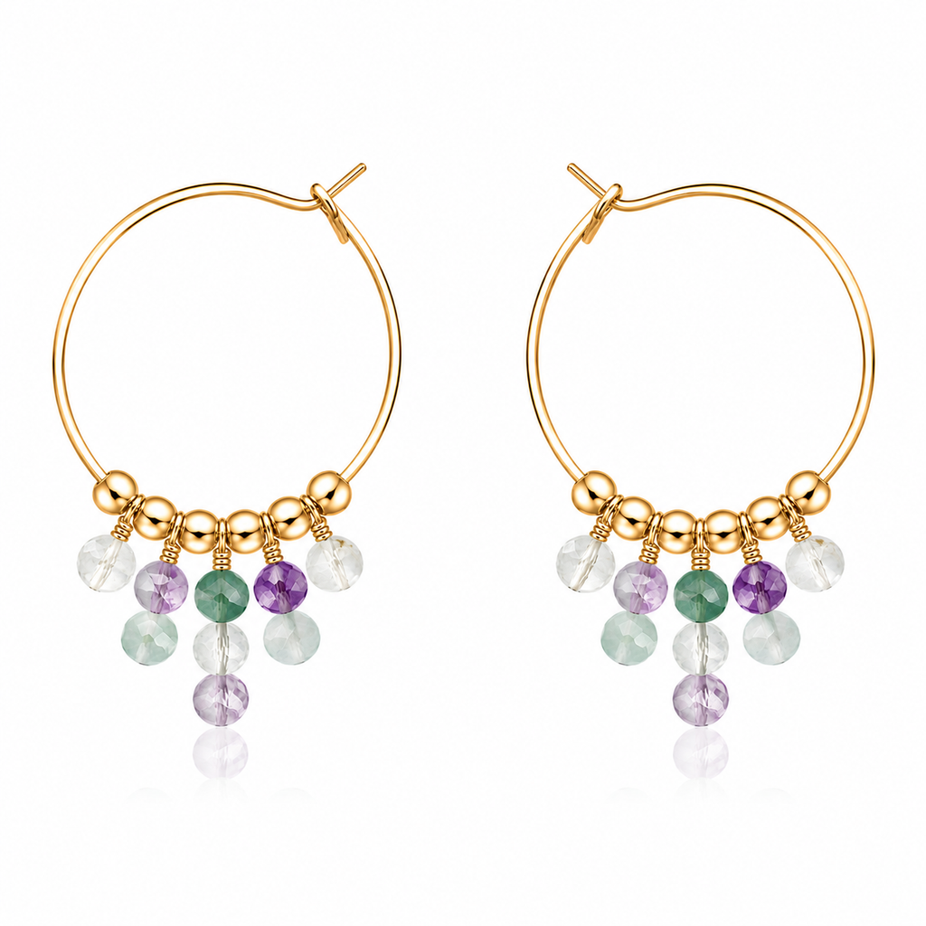Fluorite Statement Hoop Earrings