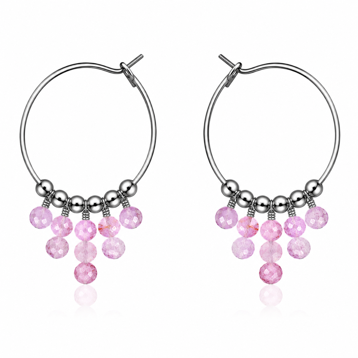 Kunzite Statement Hoop Earrings