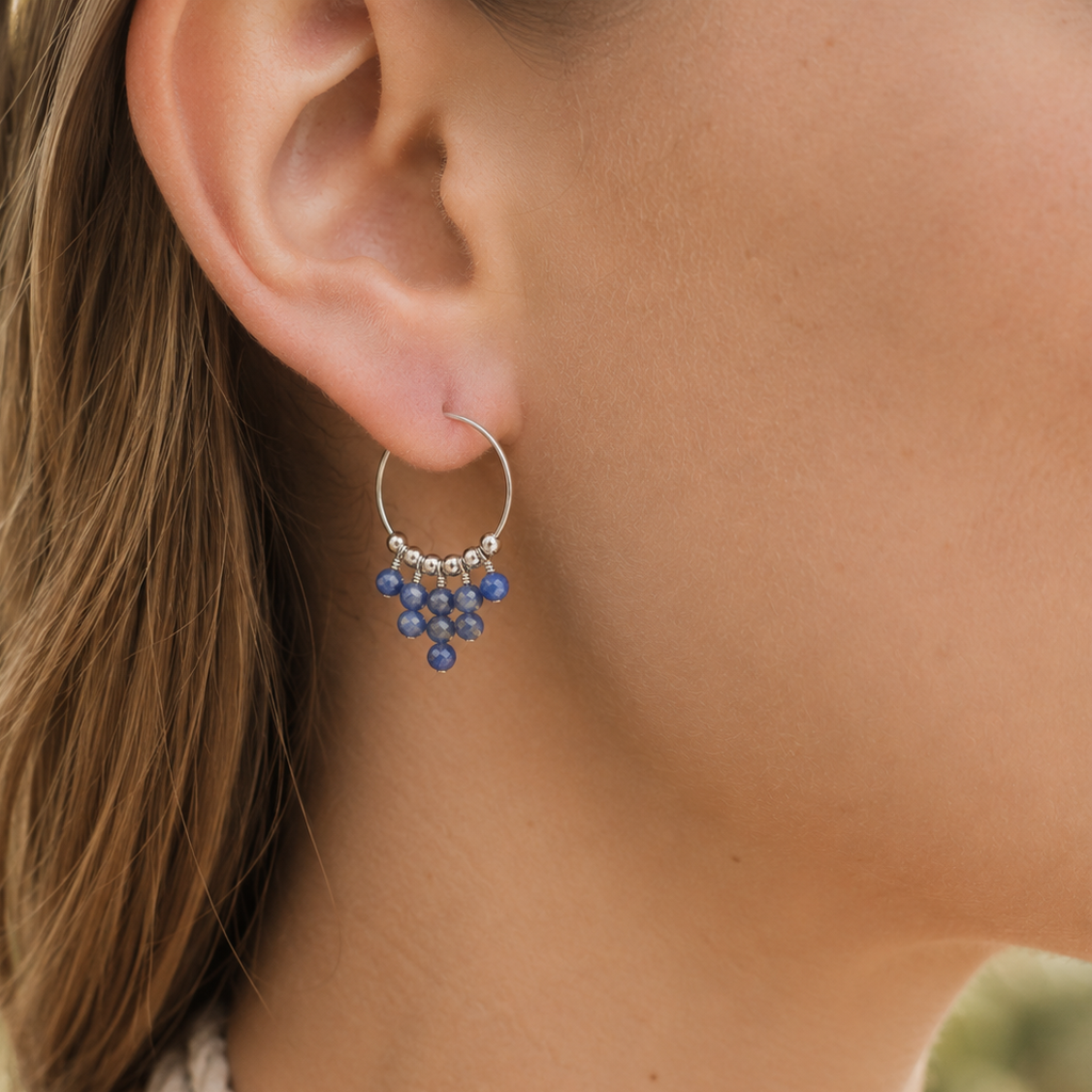 Kyanite Statement Hoop Earrings
