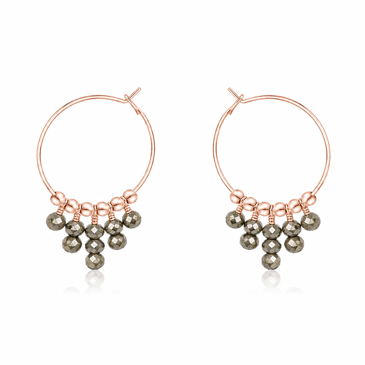 Pyrite Statement Hoop Earrings
