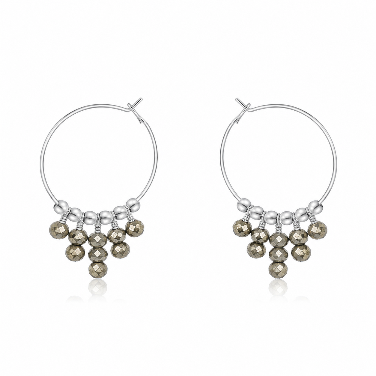 Pyrite Statement Hoop Earrings