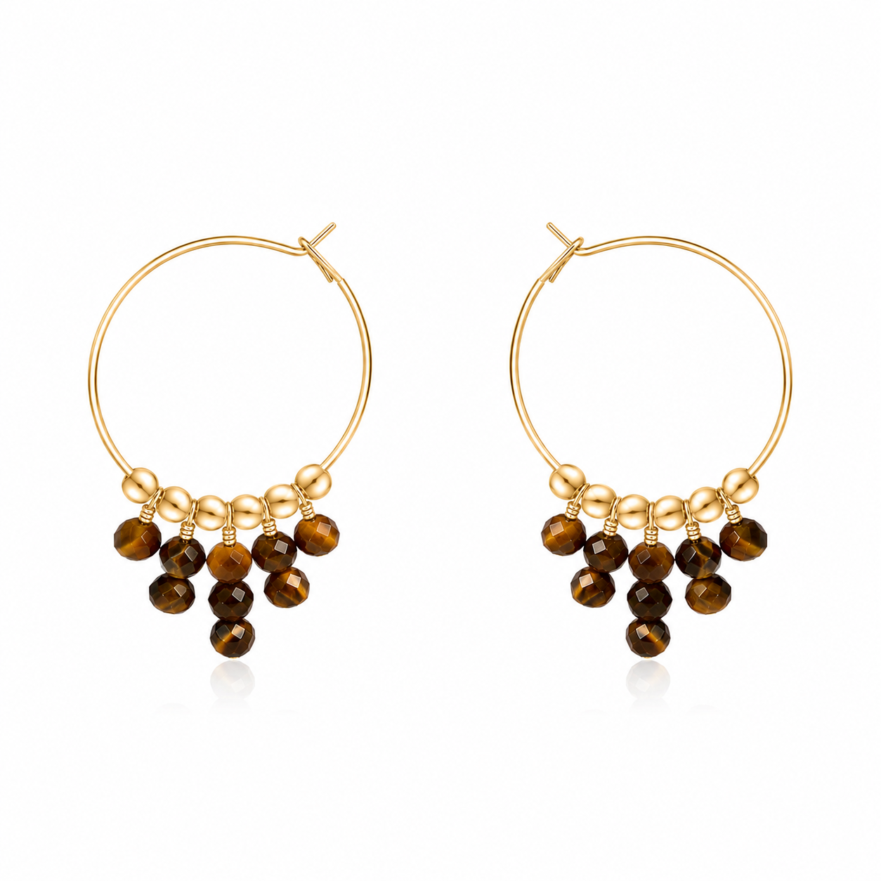 Tiger's Eye Statement Hoop Earrings