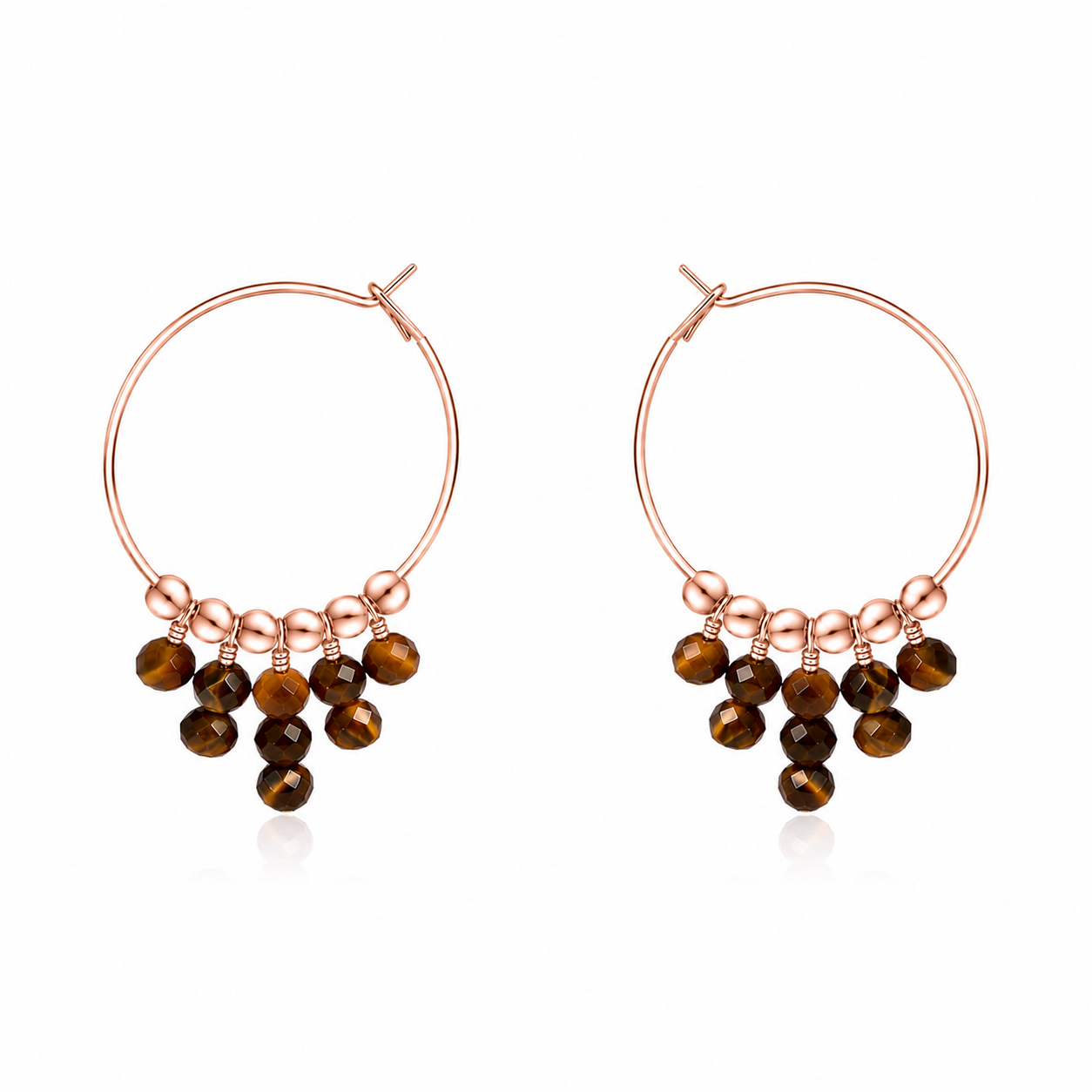 Tiger's Eye Statement Hoop Earrings