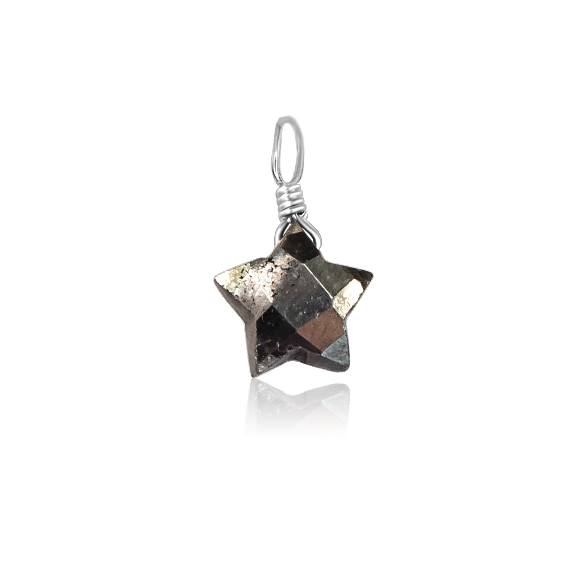 Tiny Pyrite Crystal Star Pendant
