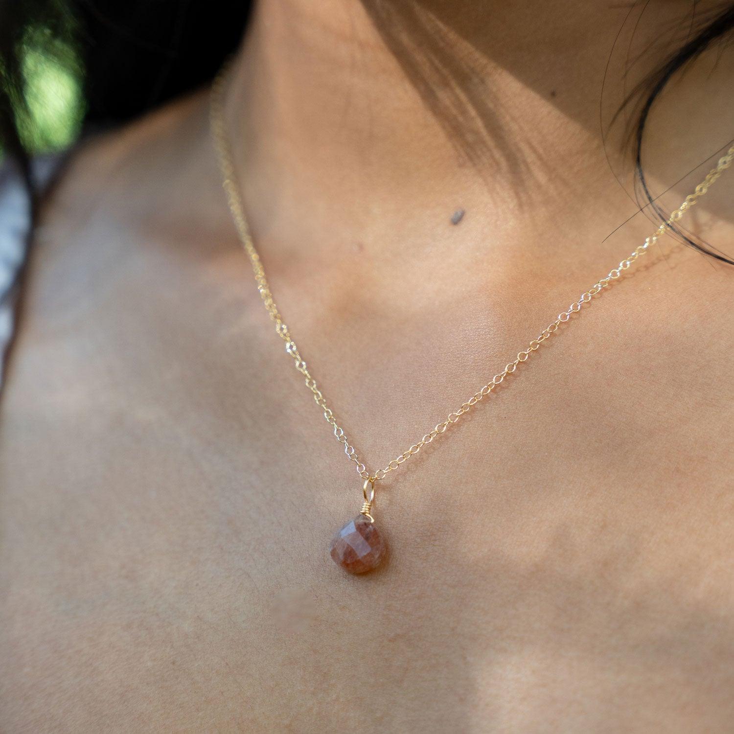 Sunstone Teardrop Pendant outlets Necklace