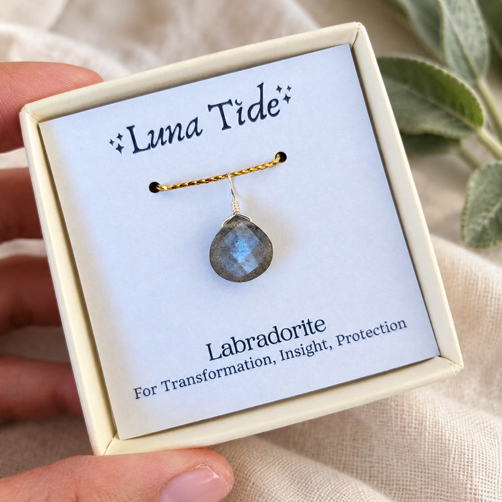 Tiny Labradorite Teardrop Gemstone Pendant