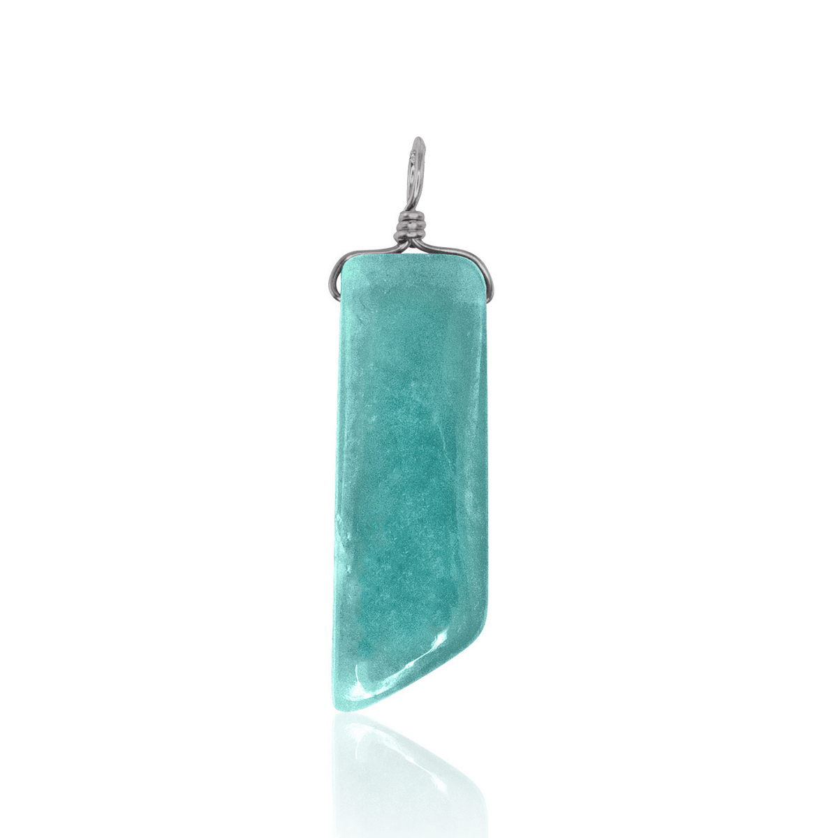 Amazonite Smooth Point Pendant - Amazonite Smooth Point Pendant - Stainless Steel - Luna Tide Handmade Crystal Jewellery