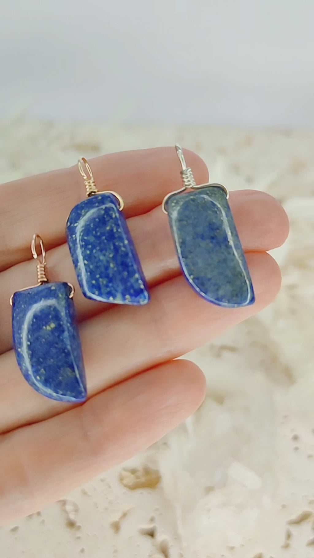 Small Smooth Lapis Lazuli Crystal Pendant with Gentle Point