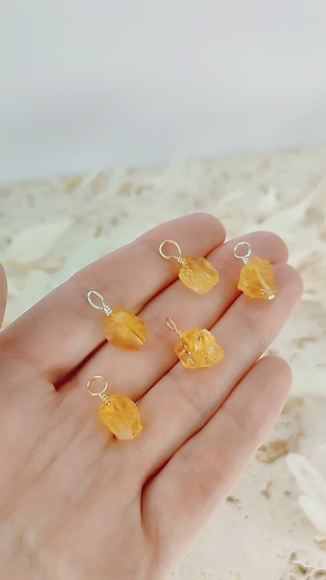 Tiny Raw Citrine Crystal Pendant