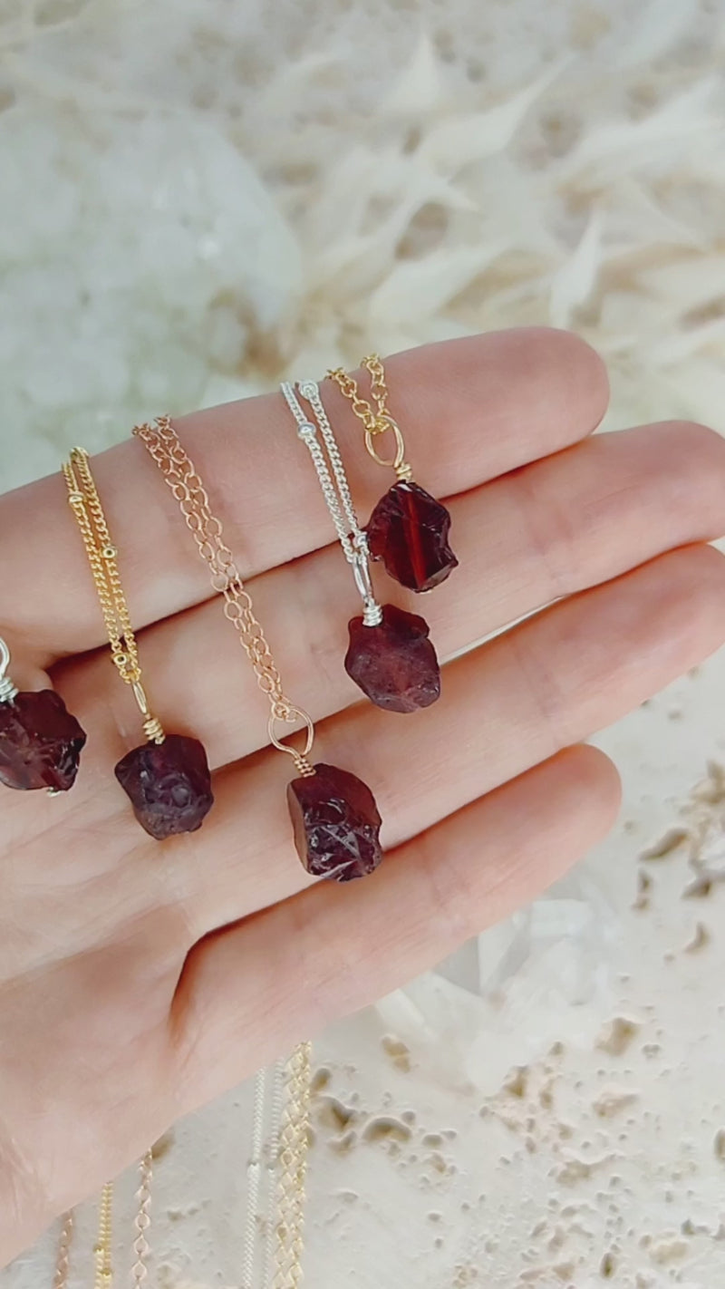 Red Garnet Necklace | January Birthstone - SHAZOEY Jewellery