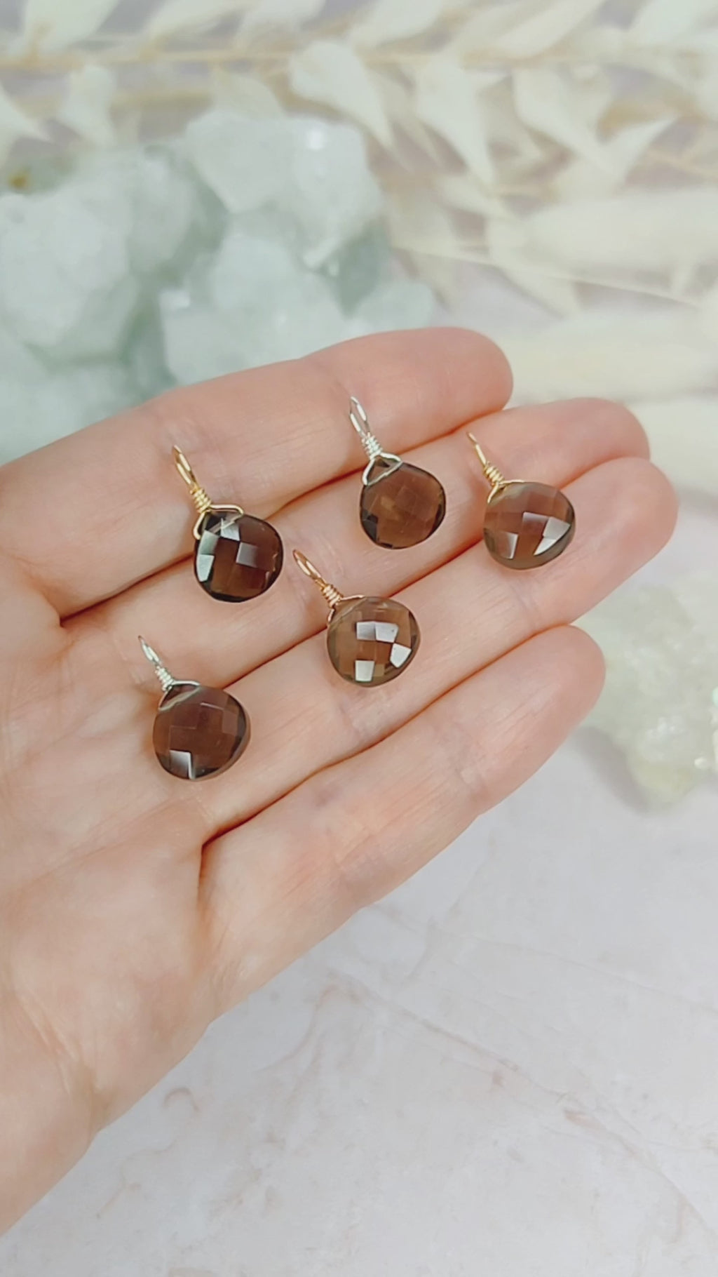 Tiny Smoky Quartz Teardrop Gemstone Pendant