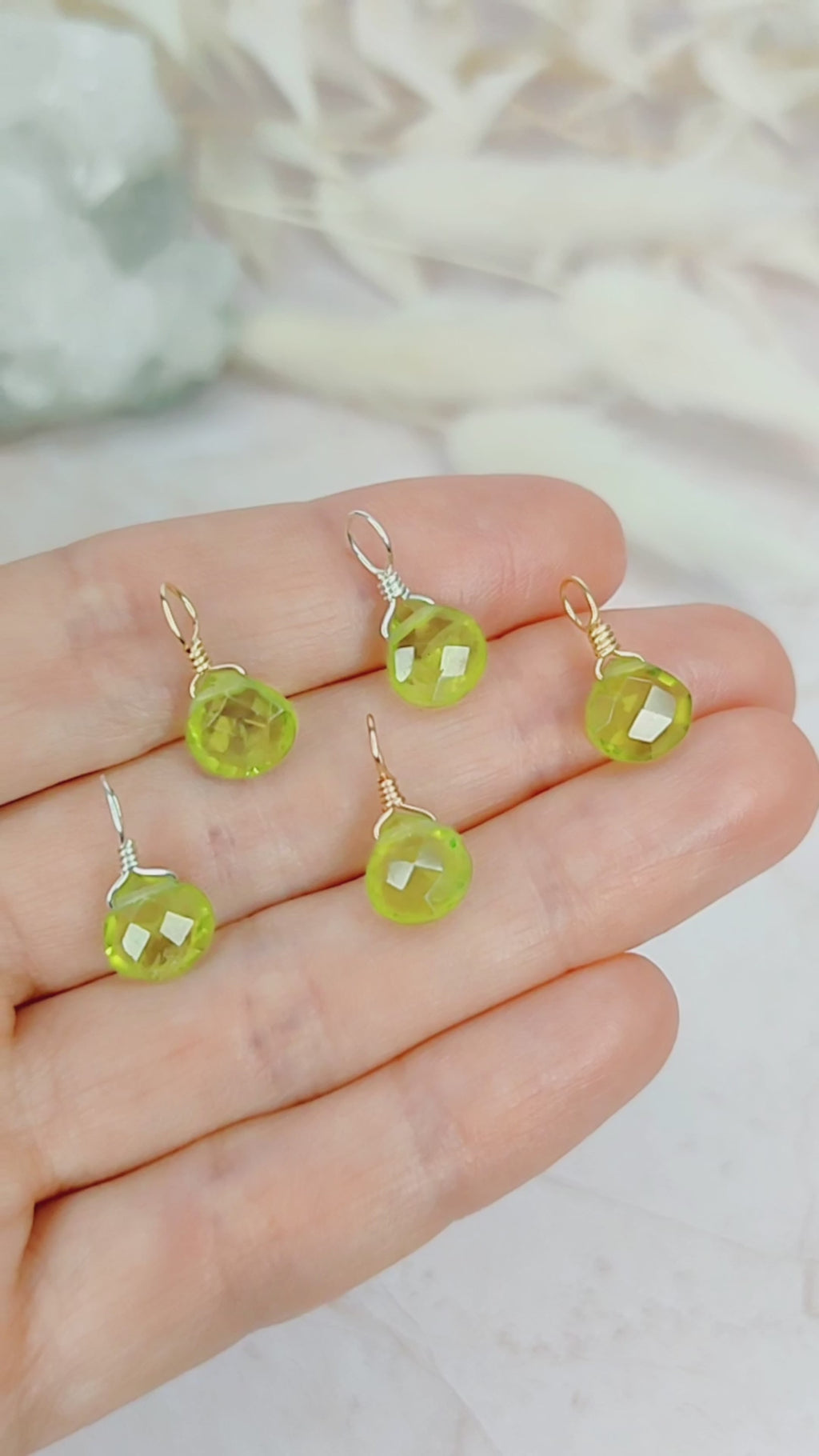 Tiny Peridot Teardrop Gemstone Pendant