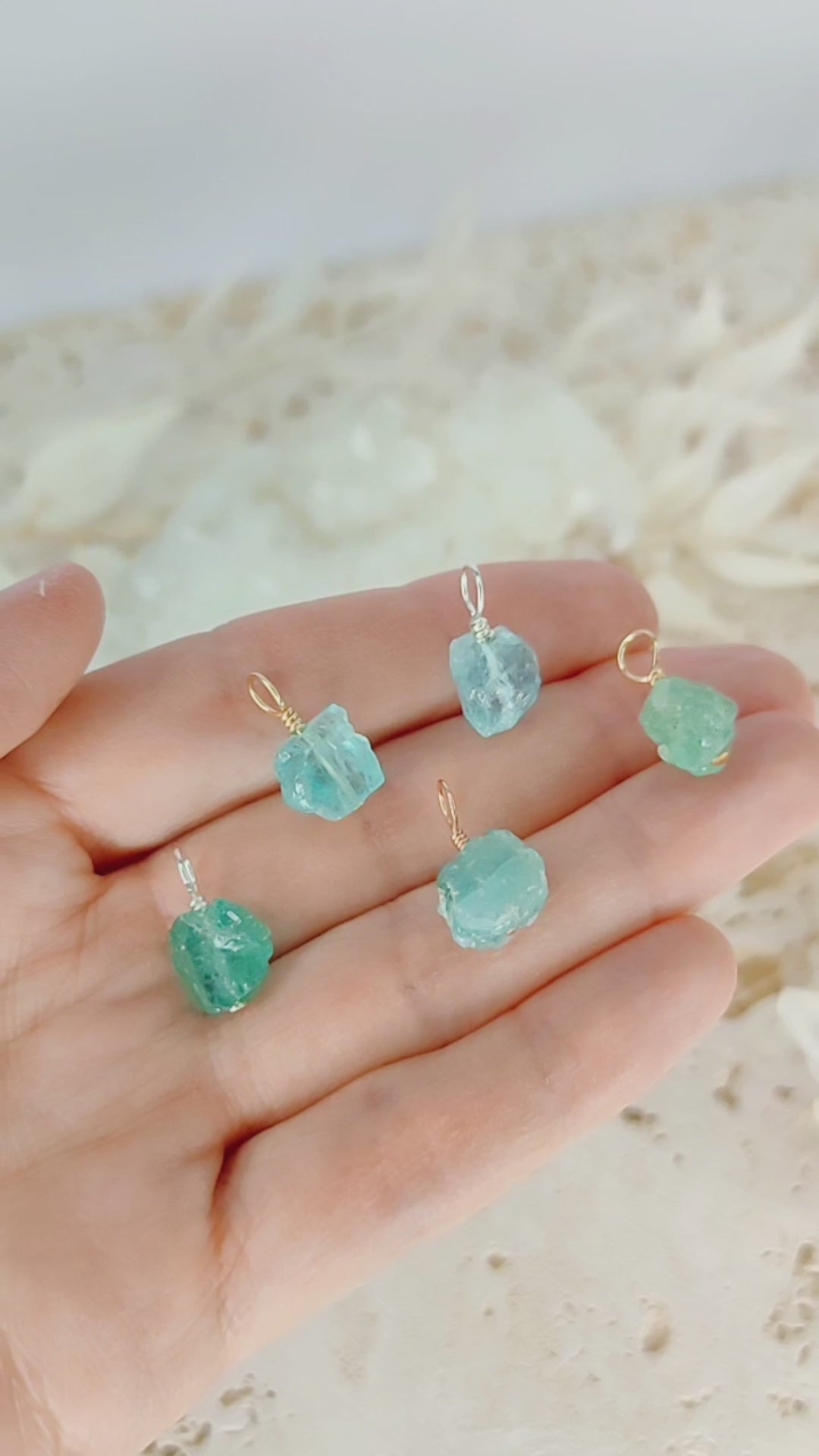 Tiny Raw Apatite Crystal Pendant