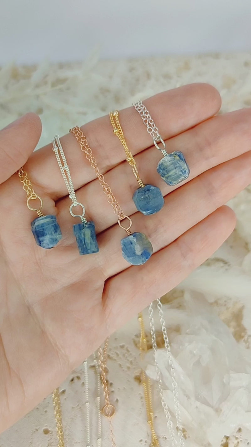 Raw Kyanite Natural Crystal Pendant Necklace
