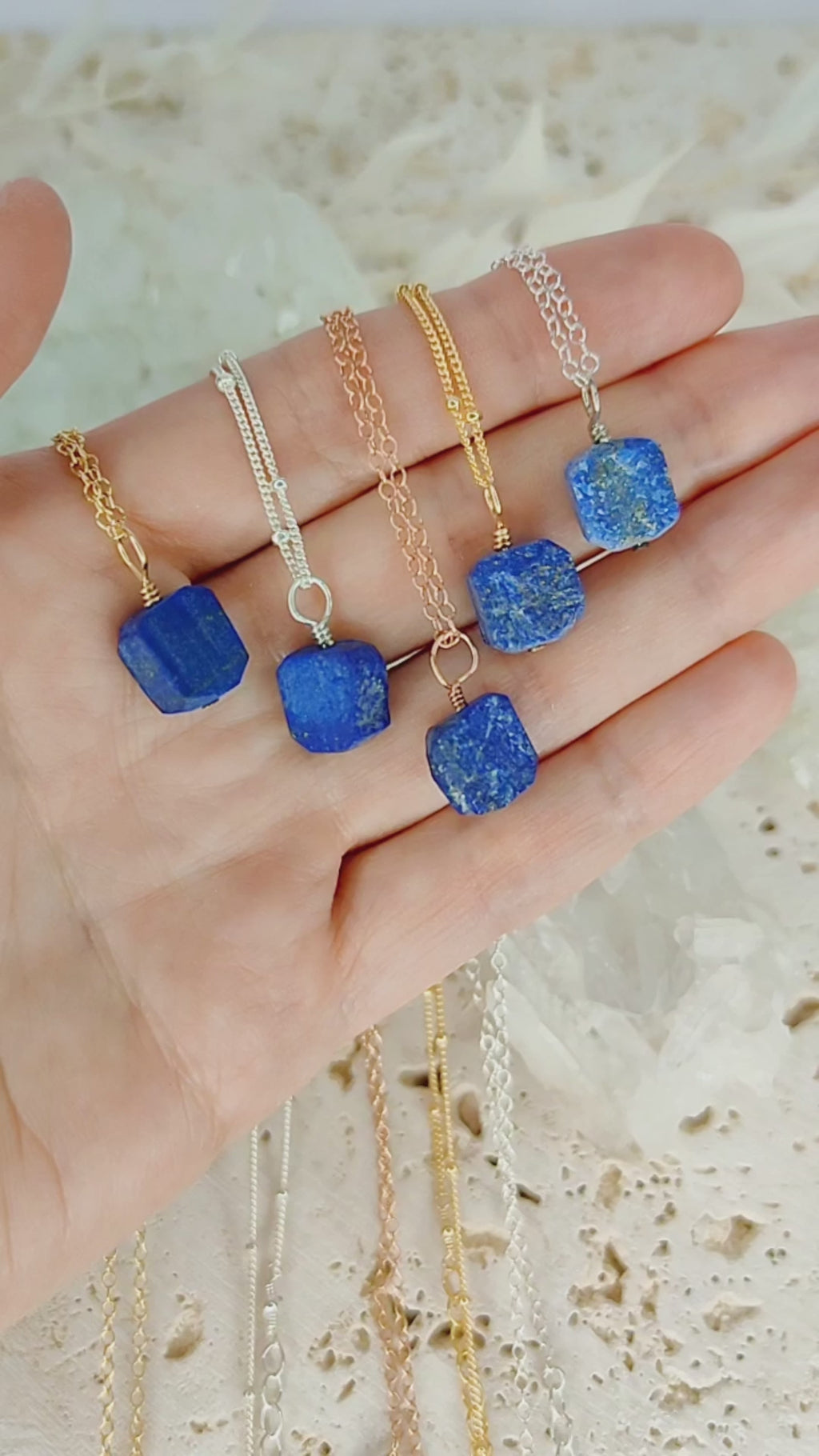 Raw Lapis Lazuli Natural Crystal Pendant Necklace