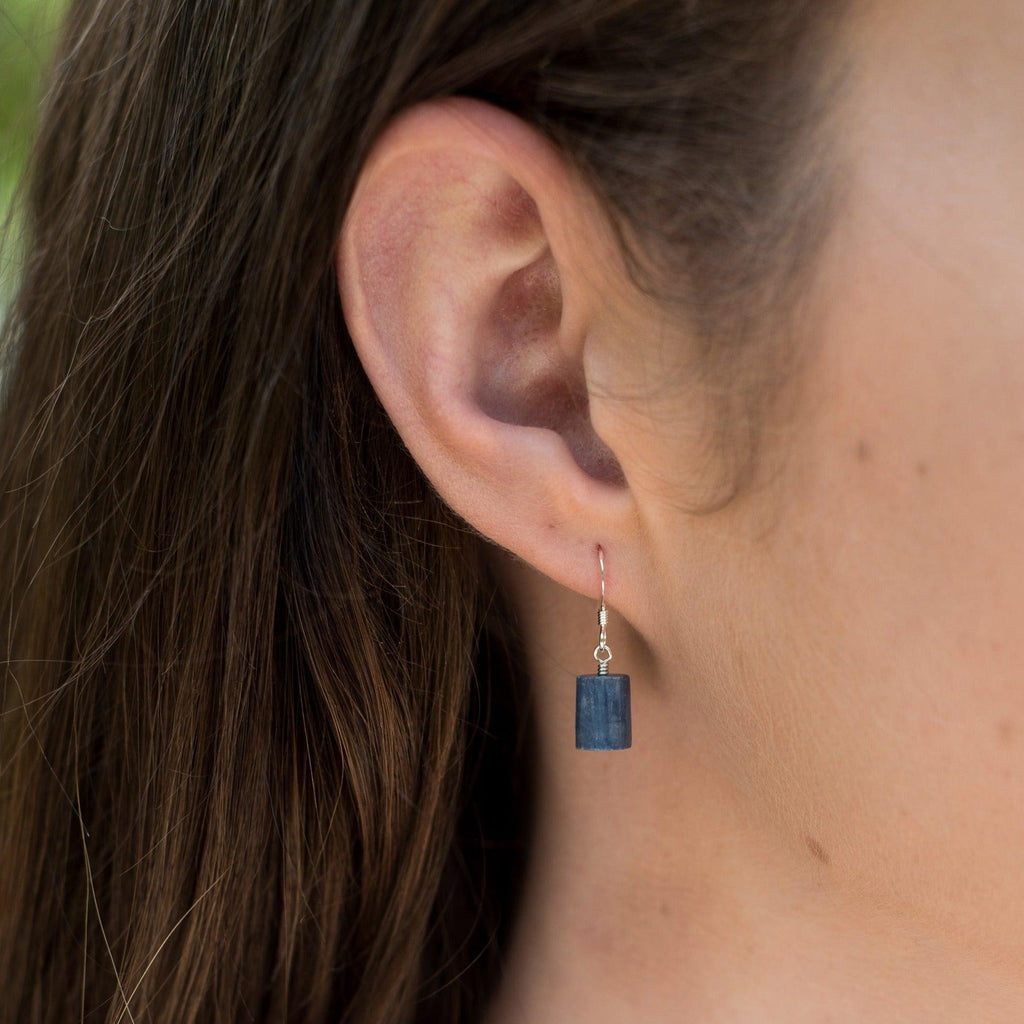 Raw Kyanite Crystal Jewellery Set - Raw Kyanite Crystal Jewellery Set - Sterling Silver / Cable / Necklace & Earrings & Bracelet - Luna Tide Handmade Crystal Jewellery