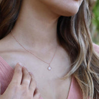 Tiny Rose Quartz Teardrop Bridesmaids Necklaces Bundle