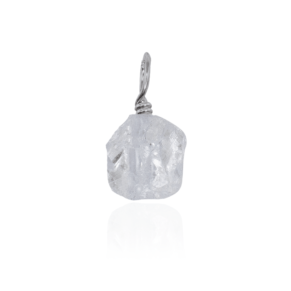 Tiny Raw Crystal Quartz Crystal Pendant - Tiny Raw Crystal Quartz Crystal Pendant - Stainless Steel - Luna Tide Handmade Crystal Jewellery