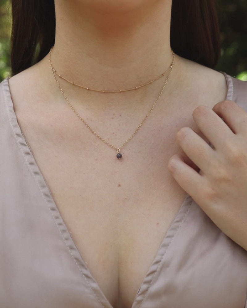 Tanzanite Gemstone Chain Layered Choker Necklace