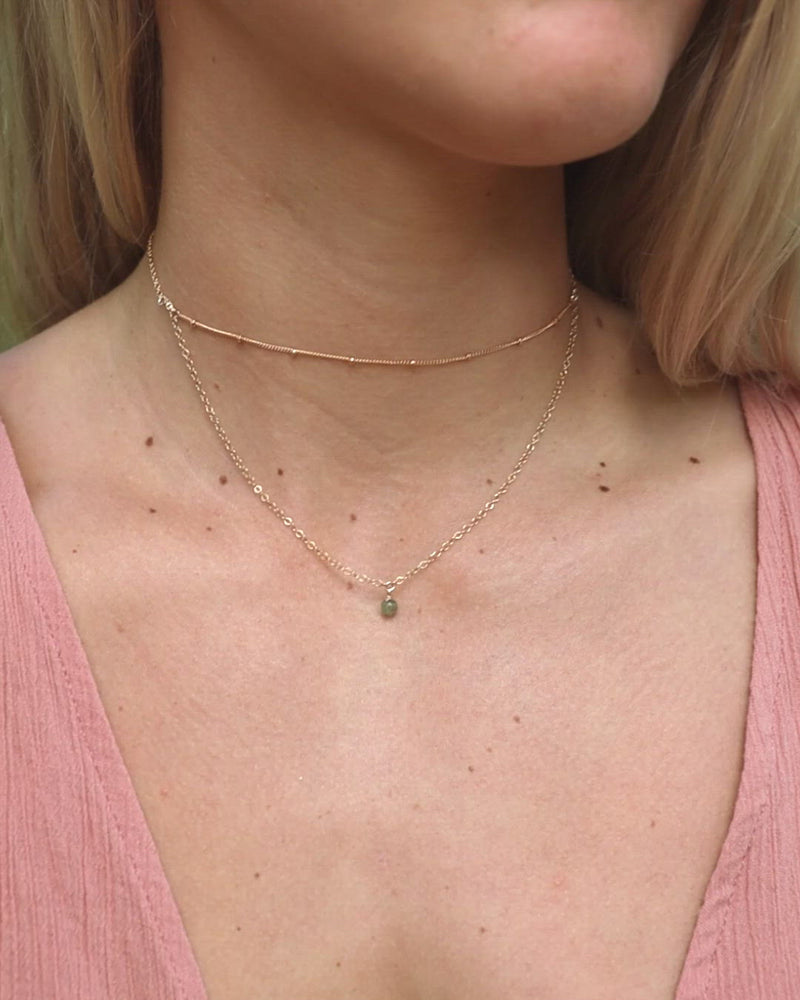 Green Aventurine Gemstone Chain Layered Choker Necklace