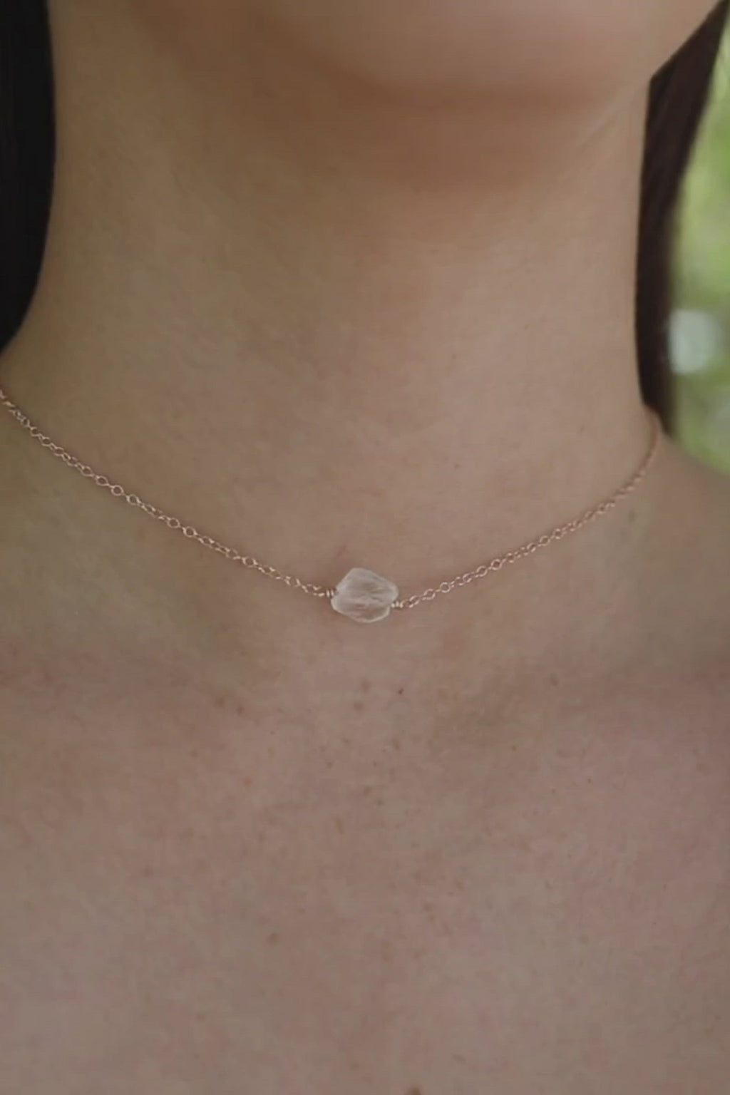 Tiny Raw Quartz Crystal Nugget Choker