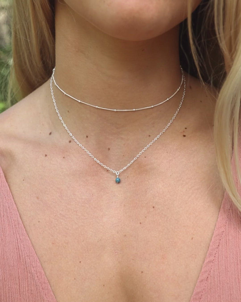 Apatite Gemstone Chain Layered Choker Necklace