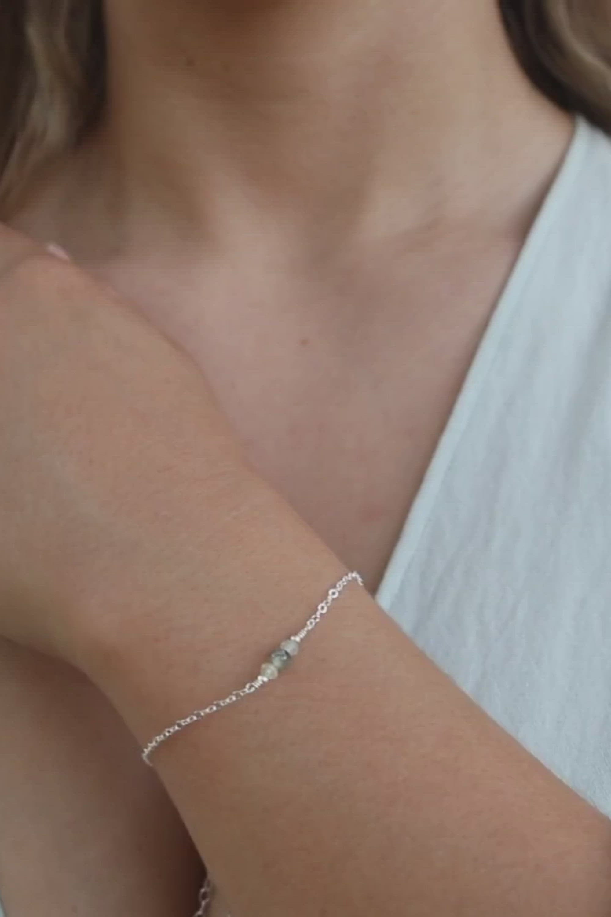 Dainty Prehnite Gemstone Bracelet