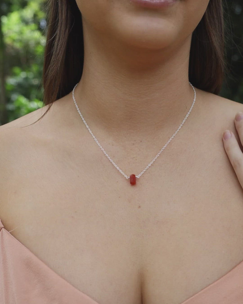 Double Terminated Carnelian Mini Crystal Point Necklace