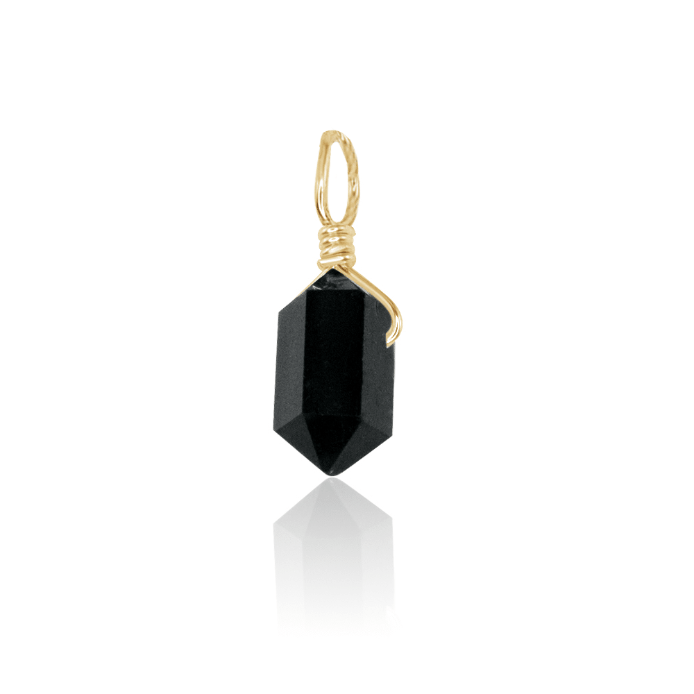 Black Tourmaline Mini Double Terminated Crystal Point Pendant