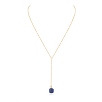 Raw Lapis Lazuli Crystal Lariat Necklace