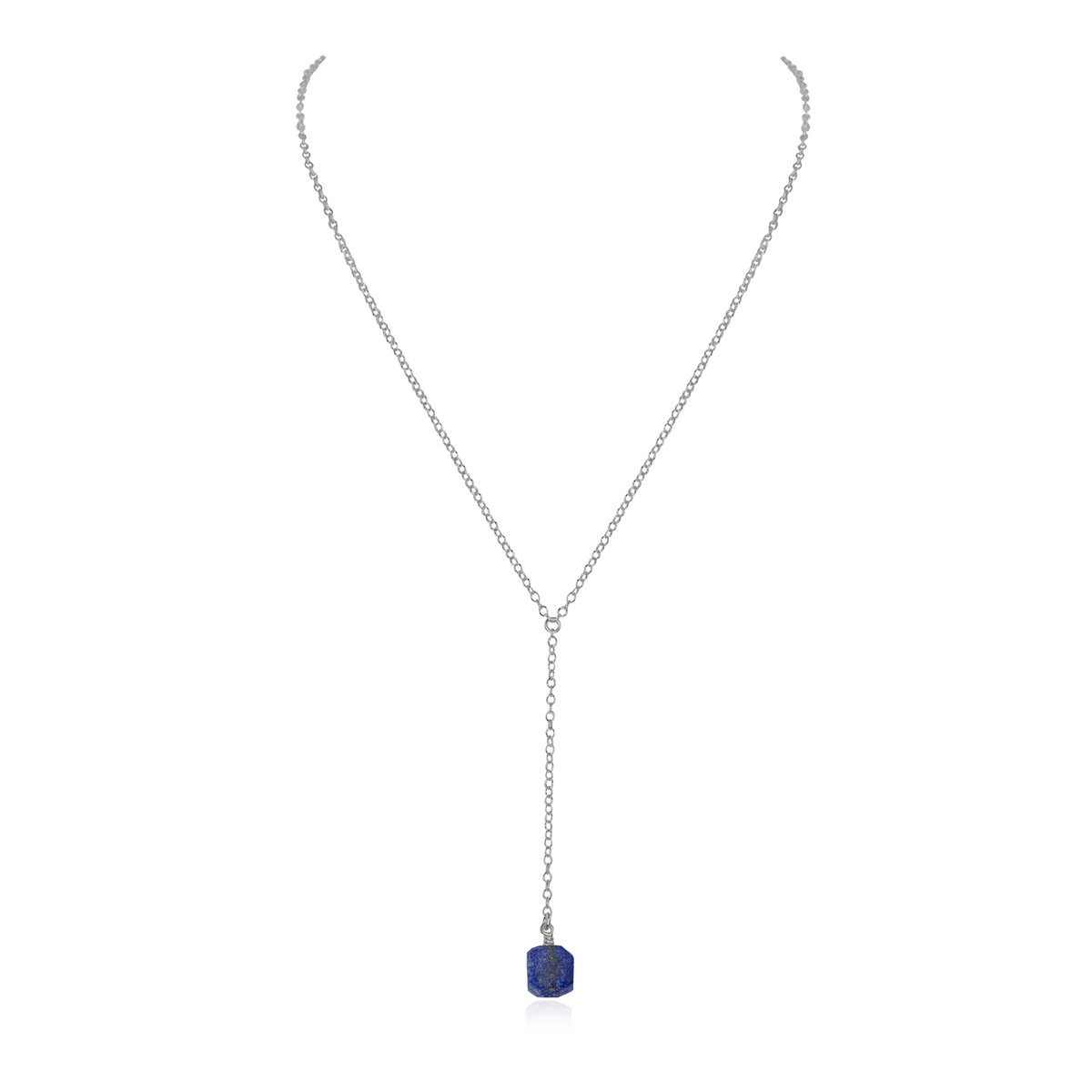 Raw Lapis Lazuli Crystal Lariat Necklace